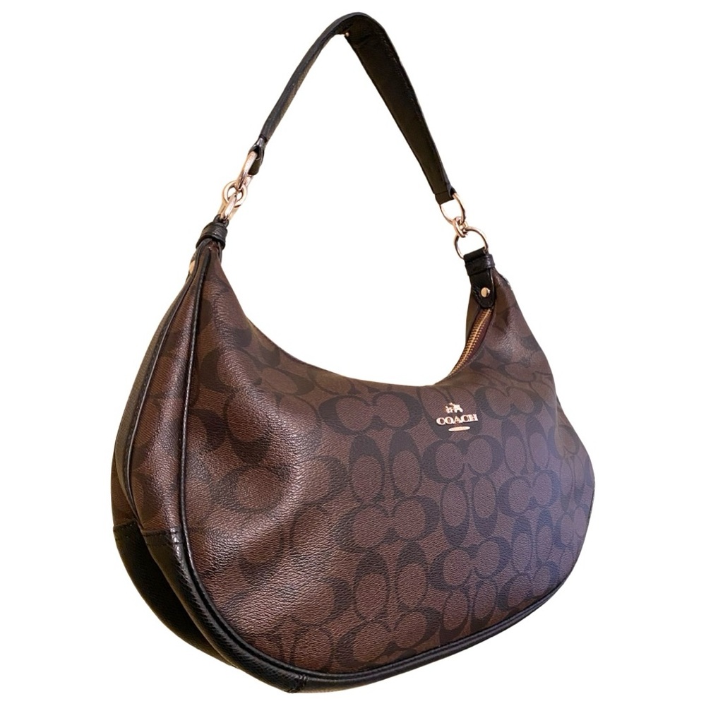 Coach Harley East West Hobo Shoulder Bag Signature Black Brown Gold F38267 - Picture 3 of 16